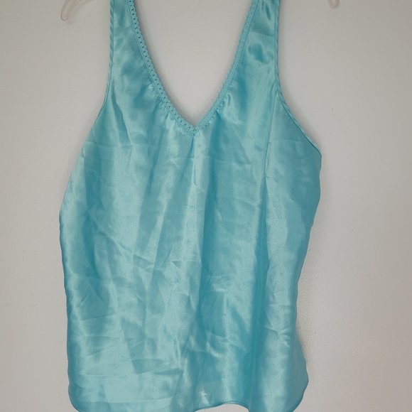 Sophia - L - Blue Satin Top - Picture 1 of 3